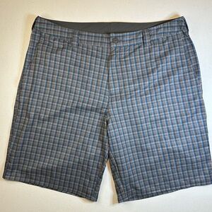 North Face Men's Waist Size 36 Golf Hiking Outdoors Blue Gray Plaid Shorts‎